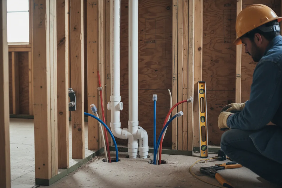 Drain and supply rough-in during Drain Cleaning in Oregon